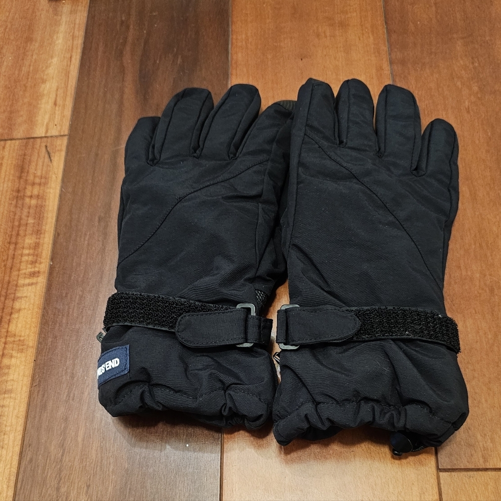Lands' End Womens Black Winter Gloves